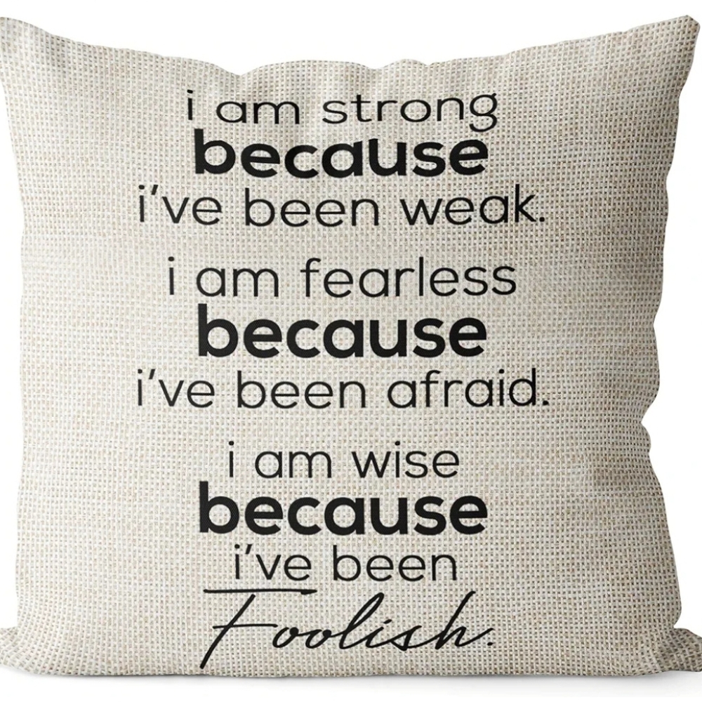 NWOT Linen Throw Pillow Cover, Farmhouse Pillowcase with Words - Picture 2 of 4